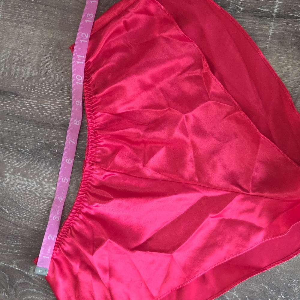 Victoria's Secret Gold Label Red Satin 2 Piece Matching Chemise Set - Picture 10 of 16